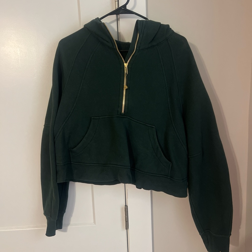 Lululemon Athletica Forest Green Hoodie with Gold Accents